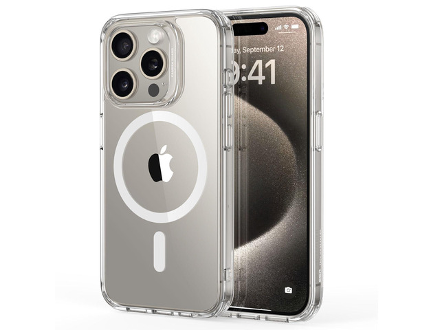 For iPhone 15 Pro Case for MagSafe, Anti-Yellowing, Clear Ultra Slim, 3X Military-Grade Drop Protection, Magnetic Phone Case, Impact Absorbing,...