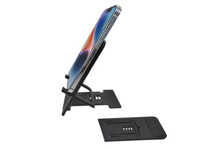 Kemoxan 2 Pack Portable Cell Phone Stand Holder for Desk, Foldable Pocket-Sized Mount, Universal Adjustable Desktop Mobile Phone Kickstand...
