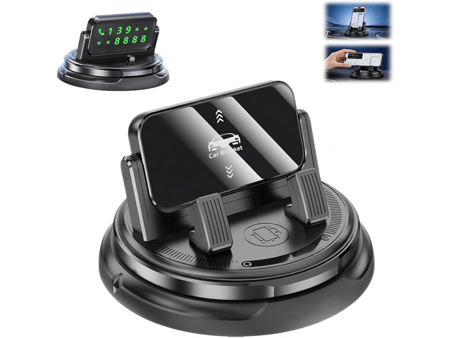 VEEBASY Car Phone Holder 360 Degree Rotation, 2026 New Dashboard Phone Mount, Adjustable Universal Car Phone Holder, Universal Non Slip One Hand...