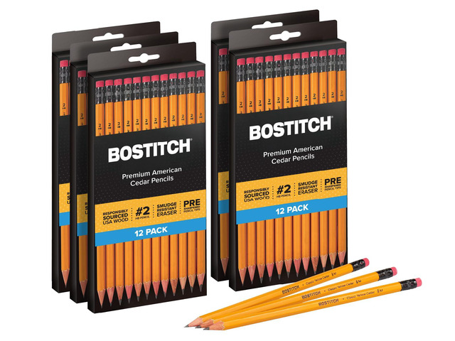 Office Premium #2 Pencils, American Cedar Wood, Pre-Sharpened, HB Graphite, 60-Pack