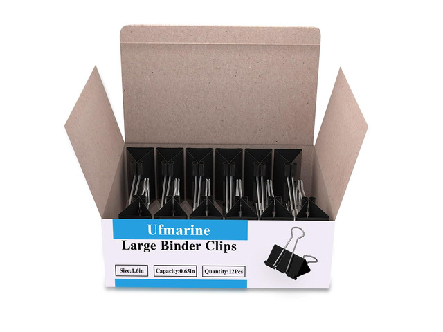 72 Pcs Large Binder Clips 1.6 inch Length, Big Paper Clips for Office