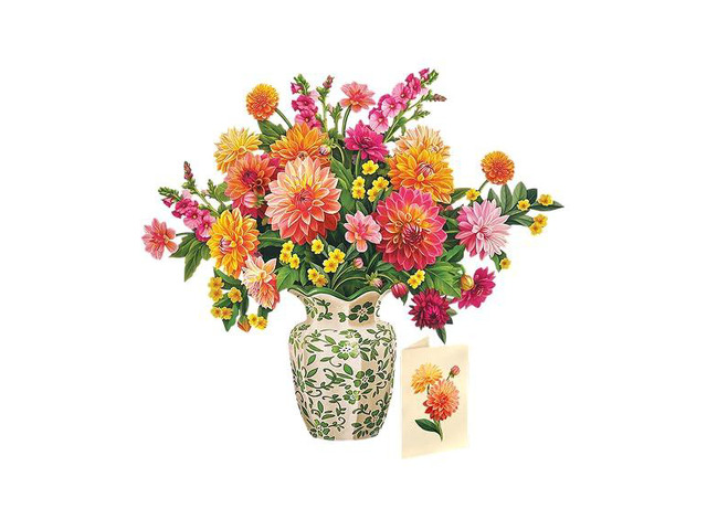 Dahlia Sunrise 14.5 Inch Life-Sized 3D Pop Up Cards Greeting Card, Birthday, Mothers Day, Thank You, Gifts for Mom and Her Includes Notecard and...