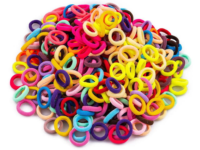 TVINLIK 350 PCS Multicolor Cotton Hair TiesSoft Seamless Hair Bands Small Baby Hair Elastics for Kids and Girls, No Crease Finger Ponytail...