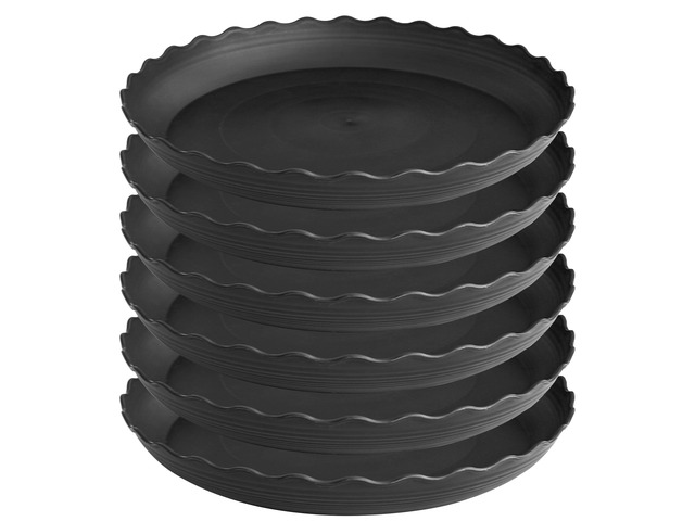 6 Pack Plant Saucer, 6 inch Plant Trays for Pots, Heavy Duty Plant Saucers for Indoors no Holes, Plastic Plant Saucer for Planter (6', Black)