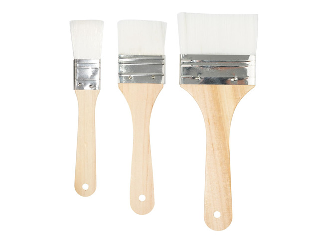of 3 Chip Paint Brushes with Synthetic Bristles for Priming Painting, Varnishing, Wood, Walls, Painting