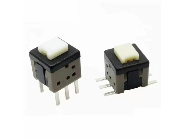 High Temperature Resistant SMD Push Button Switch 5.8x5.8 Flat Head Self-Locking Design Availe in White Gray Black Buttons