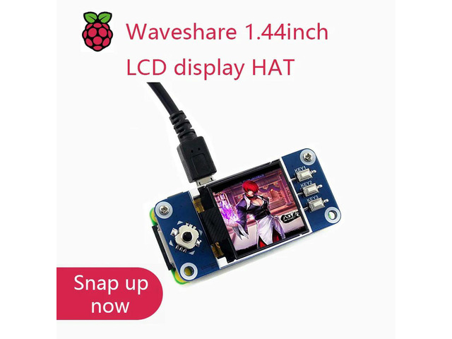 Waveshare 1.44inch LCD display HAT for Raspberry Pi 2B/3B/3B+/Zero/Zero W,128x128 pixels,SPI interface,ST7735S driver