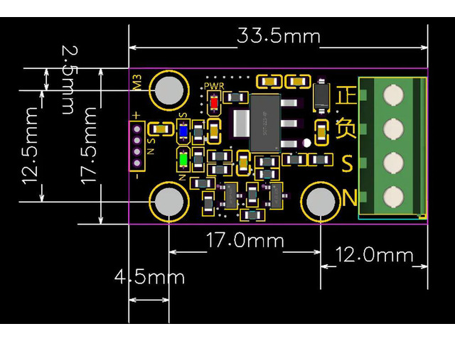 Magnet Direction Sensor Magnetic Field N/S Pole Detection Circuit Board Customizable Pole Detector NPN Output