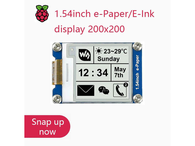 Waveshare1.54inch e-Paper/E-Ink display 200x200,SPI interface for Raspberry Pi etc. Two-Display color:black,white,partial refresh