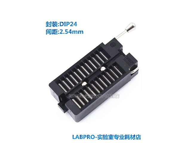 Locking Seat DIP24 Burner Ic Locking Programming Socket Test Holder Taiwan Production Pitch 2.54MM Round Pin