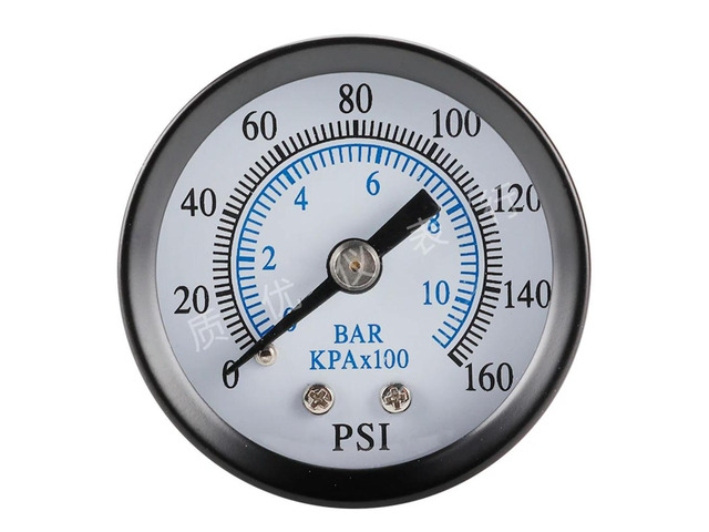 0-160 Psi 0-10 Bar 1/8 NPT 40 Mm Diameter Axial Pressure Gauge, Hydraulic Pressure Gauge, Pneumatic Pressure Gauge