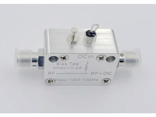 10M-10G RF DC Blocker, SMA DC Feed, BiasTee, Coaxial Biaser, 400mA