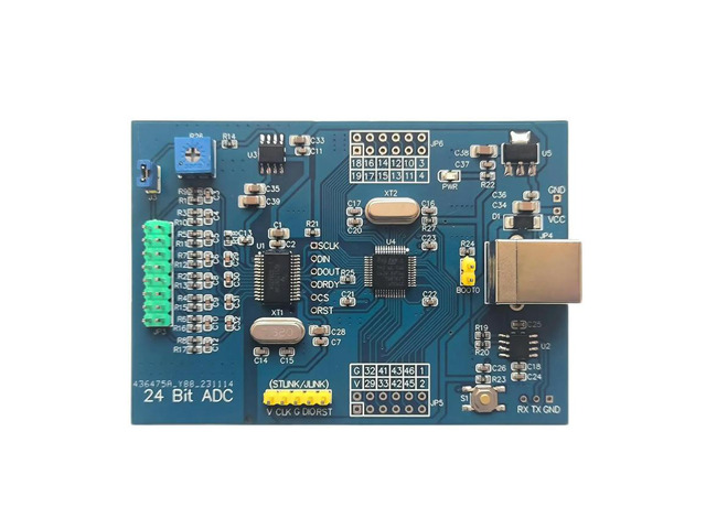 ADS1256-STM32F103C8T6 High-Precision Acquisition Module, 8-Channel 24-Bit ADC/USB Serial Data