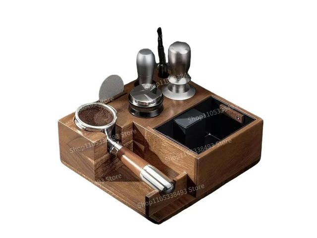 For Solid Wood Coffee Base, Removable, Large Capacity, Slag Box, Coffee Press Base, Coffee Handle Rack