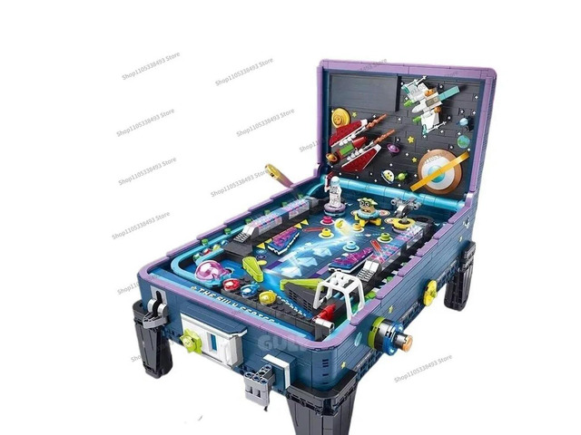 For Pachinko Game Machine Building Block Table Nostalgic Creative Assembly Boy and Girl Model