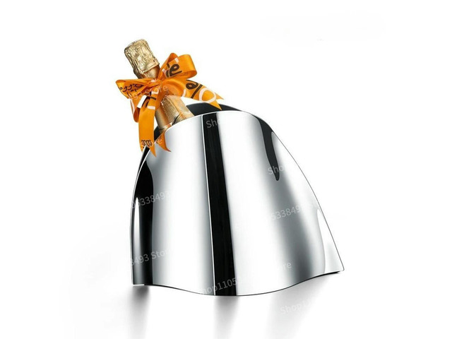 Light Luxury Stainless Steel Champagne Bucket, Creative l Dining Table Wine Bucket, Ice Bucket Model Room Vase
