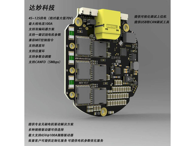 MIT Driver Brushless Mechanical Robot, Miaoda Joint Motor DM100, Supports Dual Encoders
