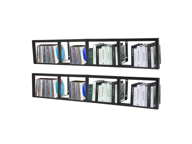 Media Storage Rack - Wall Mount 34 Inch Open Design CD Storage Shelve - CD DVD Organizer Metal Floating Shelf - Cube Storage Media Shelf and Video...