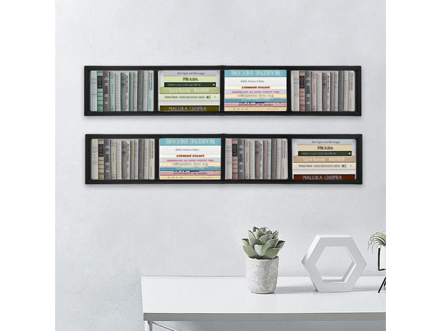 2Pcs Wall Mount CD DVD Storage Shelf, 34 Inch Floating Cube Media Storage Rack, Video Game Organizer Bookshelf for Home Bedroom Living Room Study...