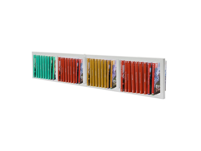 5 Pcs CD DVD Storage Shelf, 34 Inch Wall Mount Media Shelf Metal CD Storage Rack with 4 Compartments, Video Game Organizer Wall Mount for Living...