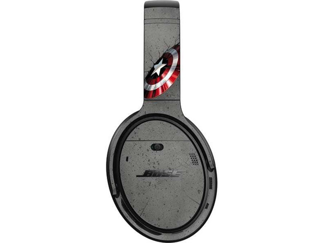 Decal Audio Skin Compatible with Bose QuietComfort 35 II Headphones - Officially Licensed Marvel Captain America Shield Break Design