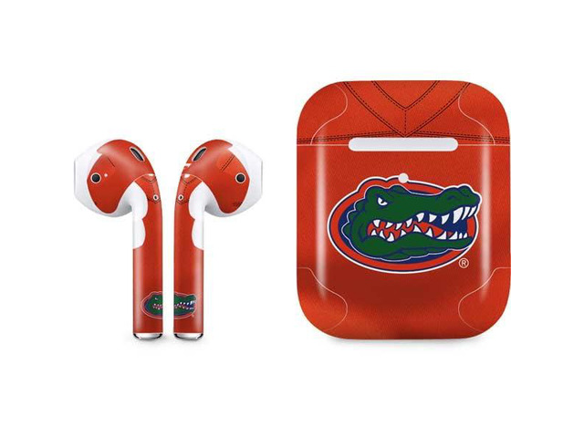 Decal Audio Skin Compatible with Apple AirPods 2 - Officially Licensed University of Florida Orange Jersey Design
