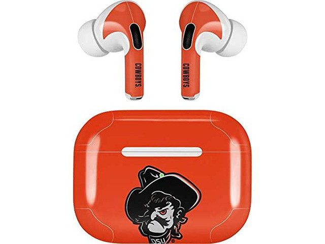 Decal Audio Skin Compatible with Apple AirPods Pro - Officially Licensed Oklahoma State University OSU Basketball Design