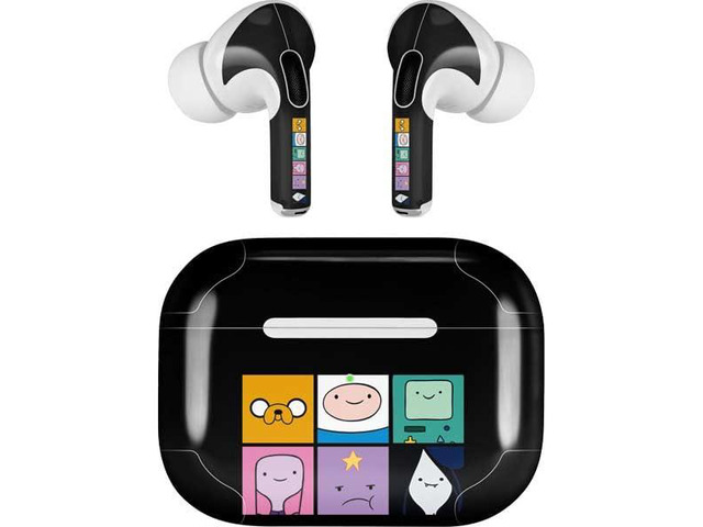 Decal Audio Skin Compatible with Apple AirPods Pro - Officially Licensed Adult Swim Adventure Time Character Tiles Design