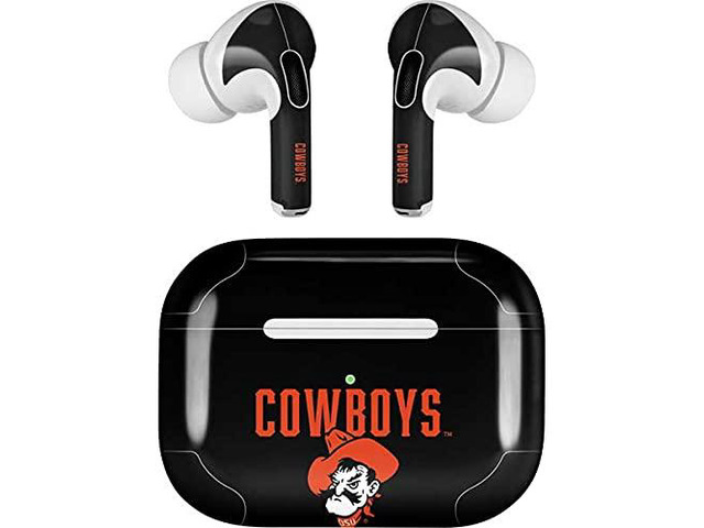 Decal Audio Skin Compatible with Apple AirPods Pro - Officially Licensed Oklahoma State University OSU Ride Em Cowboy Design