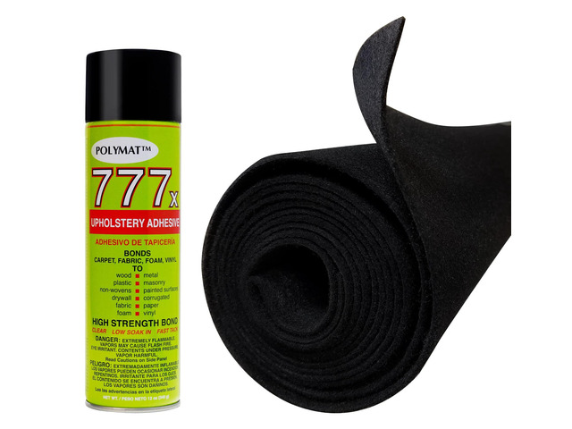 1 Glue+10ft x 45' (120'x45') Black Speaker Box Carpet + 777x Glue for Subwoofer,Cabinet,Car Audio,Boat,Trunk,Shelf,Roadcase,Underfelt