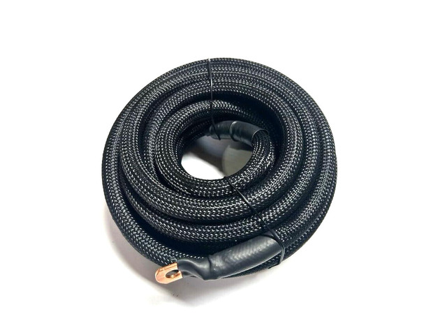 10ft 4 Gauge Snakeskin Braided Sleeving Wire Strands Copper Marine Cable 4 AWG LOT (Black)