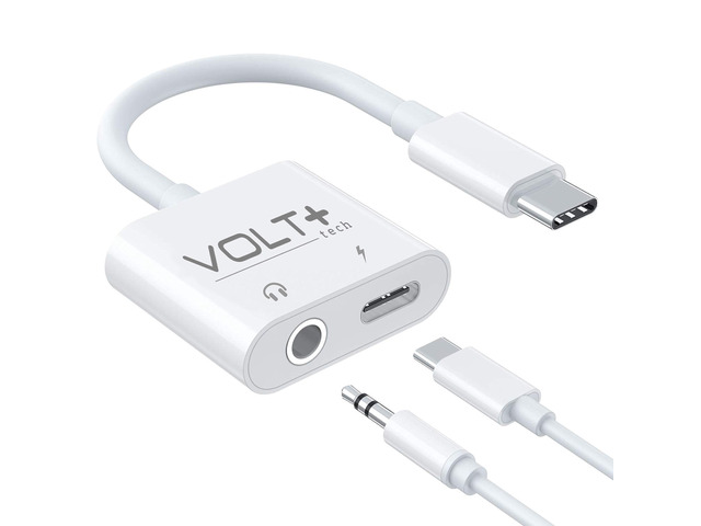 Powered USB-C to 1/8inch Aux Adapter Compatible with Lenovo Moto Tab can Adapt to a Normal Headphone Jack Audio 3.5mm Port with Fast Charging...