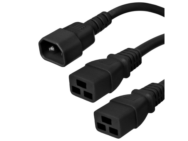 IEC C14 to 2X C19 Y Splitter Cord - 6 Foot, 15A/250V, 14/3 AWG - # IBX-2710-06M