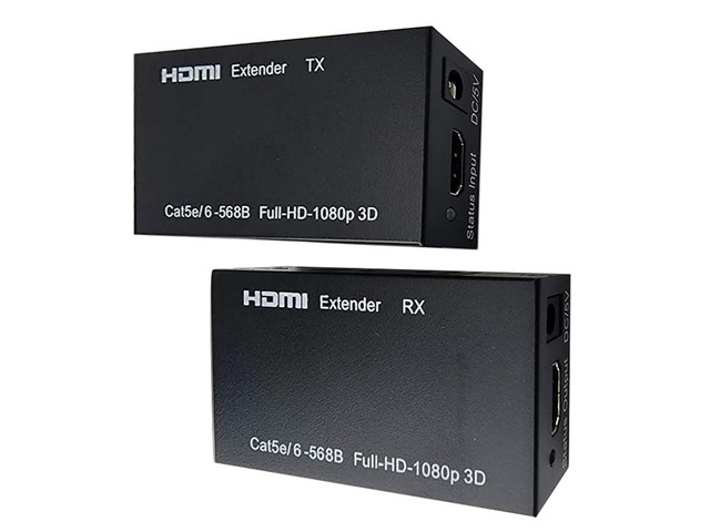 HDMI Extender Ethernet Cable Power, 1 to Multiple Monitors by Gigabit Ethernet Switch, Full HD 1080P Video Extended 180Ft