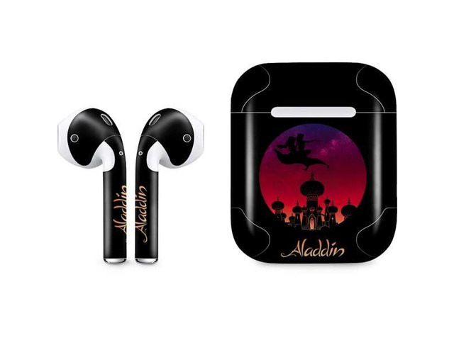 Decal Audio Skin Compatible with Apple AirPods - Officially Licensed Disney Aladdin A Whole New World Art Design