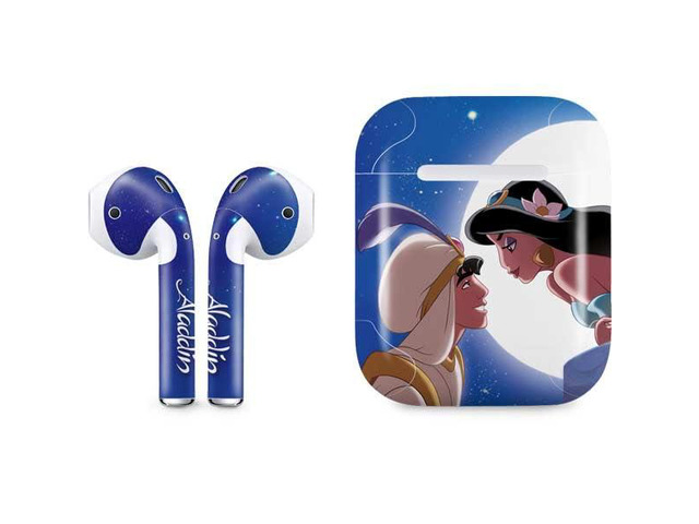 Decal Audio Skin Compatible with Apple AirPods - Officially Licensed Disney Aladdin and Princess Jasmine Kiss Design
