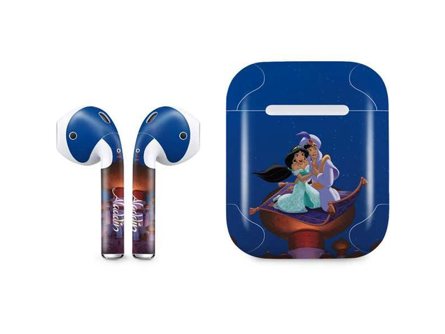 Decal Audio Skin Compatible with Apple AirPods - Officially Licensed Disney Aladdin and Jasmine Magic Carpet Design
