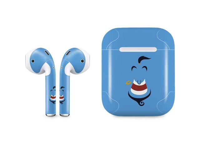 Decal Audio Skin Compatible with Apple AirPods - Officially Licensed Disney Aladdin Genie Outline Art Design