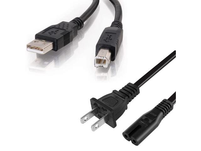 6FT AC Power Cord Cable Plug for Canon PIXMA MX320 MX330 MP510 MP540 S9000 Printer + USB Cable Cord