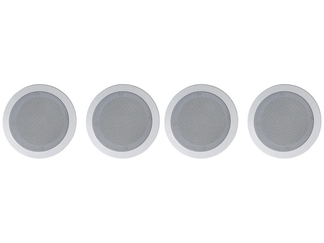 HC55-16 White 5.25' Ceiling Home Audio Speakers, 16 Ohm, 4-Pack 300W Peak / 120W RMS, 2-Way, Swivel Tweeter, Polypropylene Cone, Flush Mount...