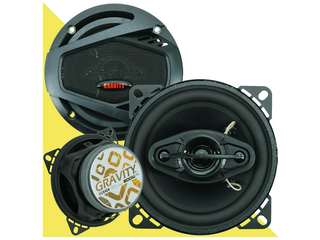 2X SGR404 4' 4-Way 200 Watts Maximum Power Handling Coaxial Car Speakers CEA Rated 4 Ohms Impedance 85dB Sensitivity Moisture Resistant Rubber...