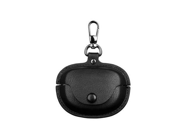 Fashion Premium Leather Shockproof Cover Accessories Case for Bose Ultra Open Earbuds with Keychain for Women Men-Black