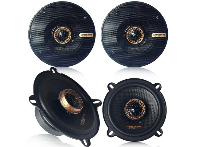 4X WZ52PTi 5-Inch Super Coaxial Speaker Pair, 4 Ohm, 760W Max, 200W RMS, 90dB Sensitivity, Ferrite Woofer & PEI Dome Tweeter for Pro Car Audio