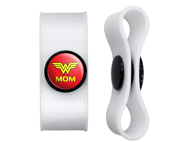 Wonder Woman Wonder Mom Logo Headphone, Wire Organizer Set of 2, Black