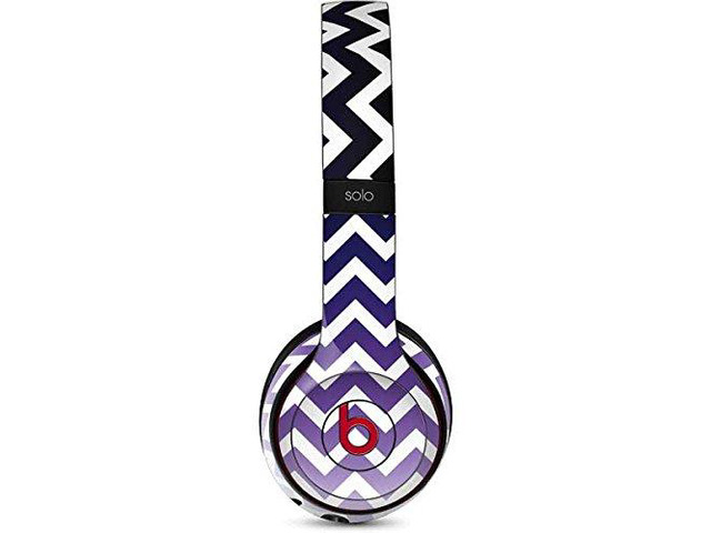 Decal Audio Skin Compatible with Beats Solo 3 Wireless - Chevron Purple Ombre Design