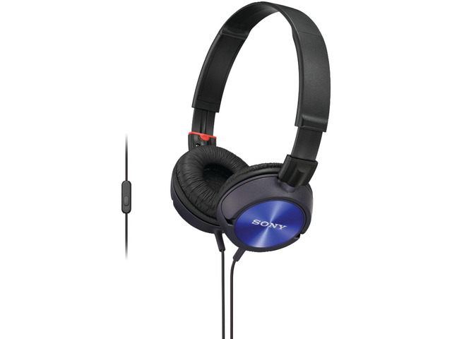 MDR-ZX300AP Sound Monitoring Headphones (Blue)