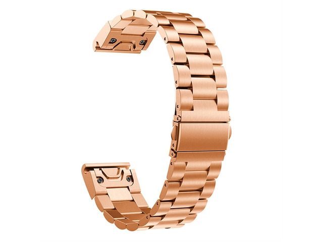 Stainless Steel Wrist Band Strap for Garmin Fenix 6X 6S 6 5X 5 5S Plus 3HR 935 945 Easyfit Quick Release Metal Watch Wrist Band (Color: Rose Gold,...