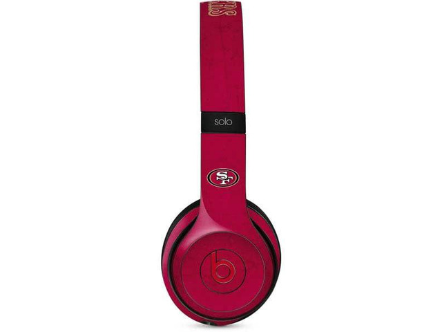 Decal Audio Skin Compatible with Beats Solo 3 Wireless - Officially Licensed NFL San Francisco 49ers Distressed Design