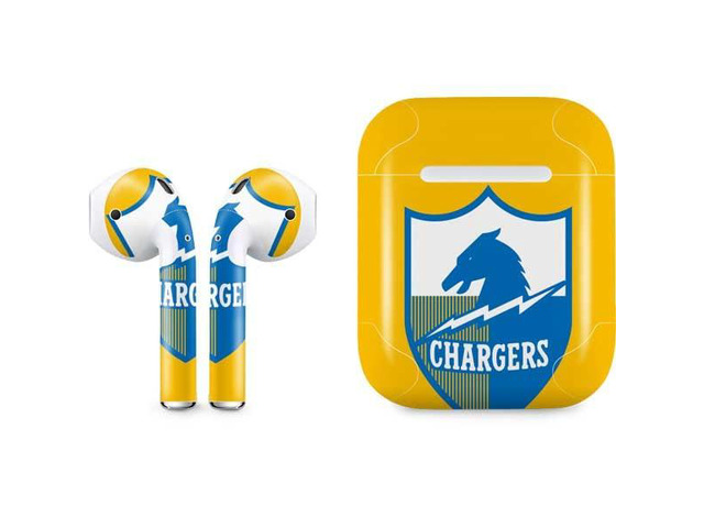 Decal Audio Skin Compatible with Apple AirPods - Officially Licensed NFL Los Angeles Chargers Retro Logo Design