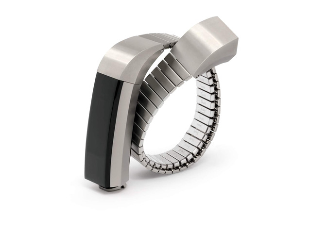 Twist-O-Flex Metal Expansion Stainless Steel Stretch Band Replacement for The Fitbit Alta and Alta HR in Brushed Silver and Black by